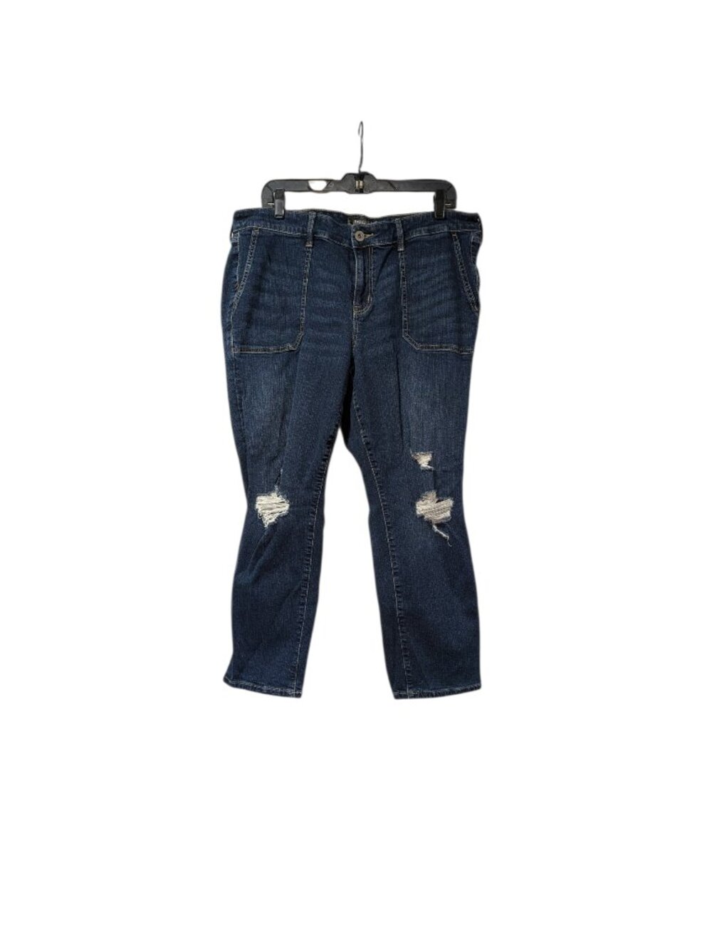 Torrid Distressed Blue Denim High Rise Ankle Cropped Jeans Casual Sz 18 R